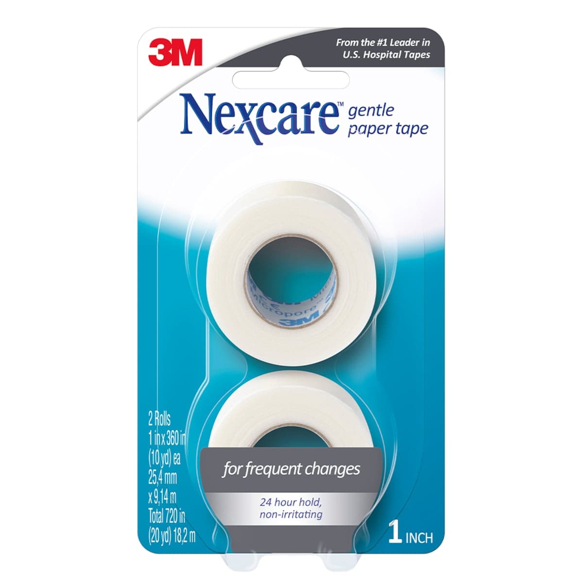 Nexcare Micropore Gentle Paper Tape White 25.4Mm X 9.14M 2 Roll