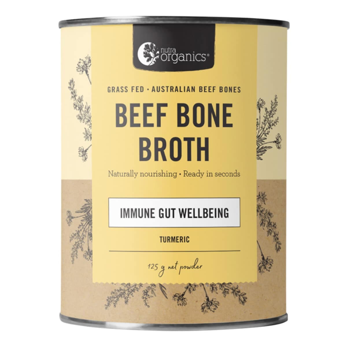 Nutra Organics Beef Bone Broth Turmeric 125G