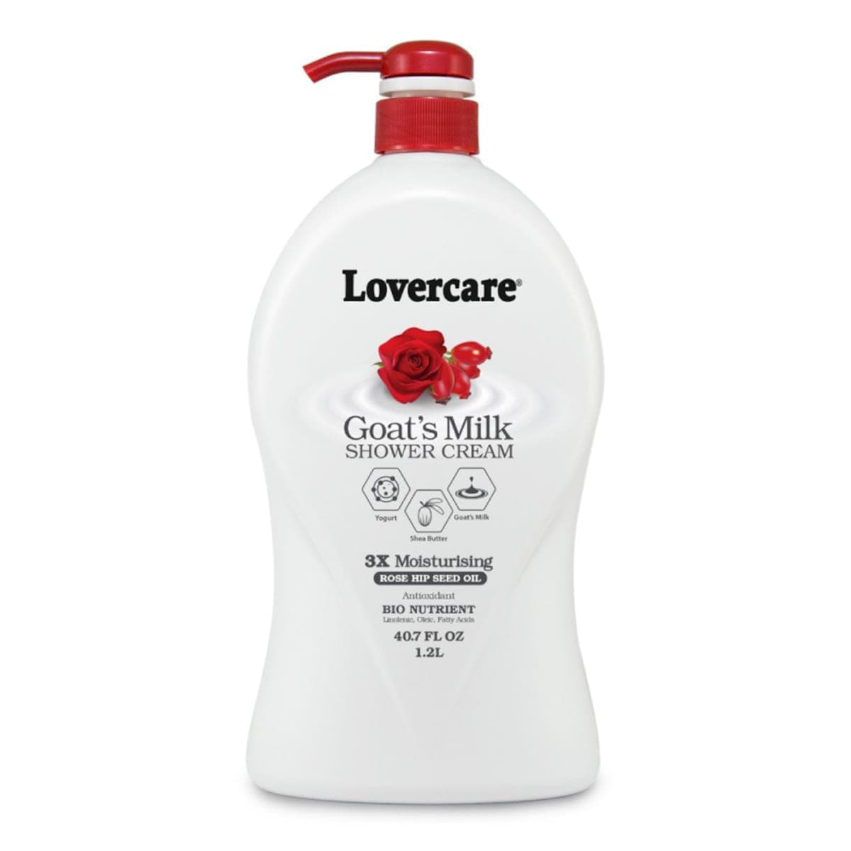 Lovers Care Goats Milk Shower Cream Rosehip 1.2 Litres