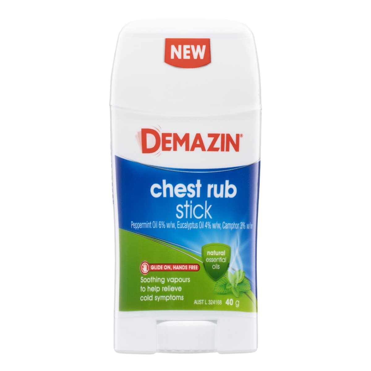 Demazin Chest Rub Stick Natural Essential Oils 40G