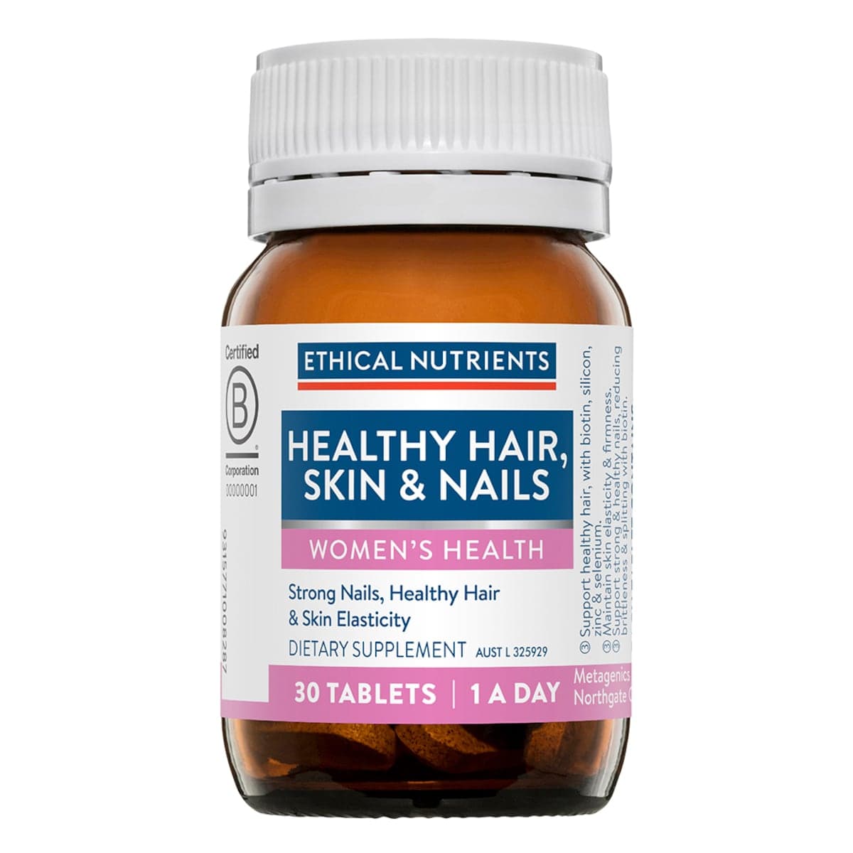 Ethical Nutrients Healthy Hair Skin & Nails 30 Tablets