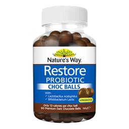 Natures Way Restore Probiotic Choc Balls 60 Dark Chocolate Balls