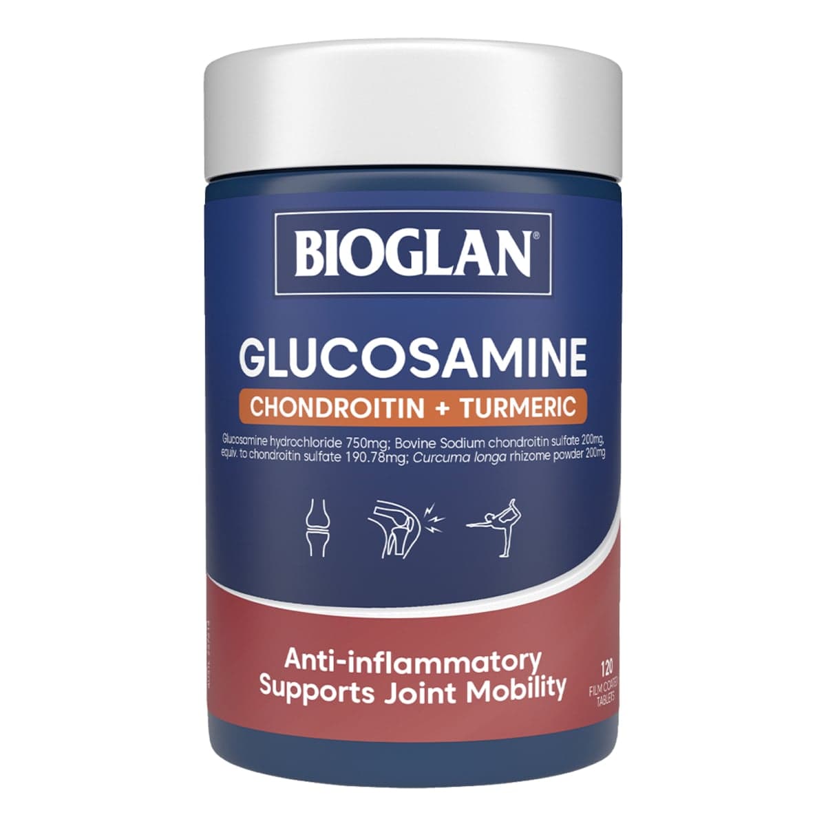 Thumbnail Bioglan Glucosamine Chondroitin + Turmeric 120 Tablets