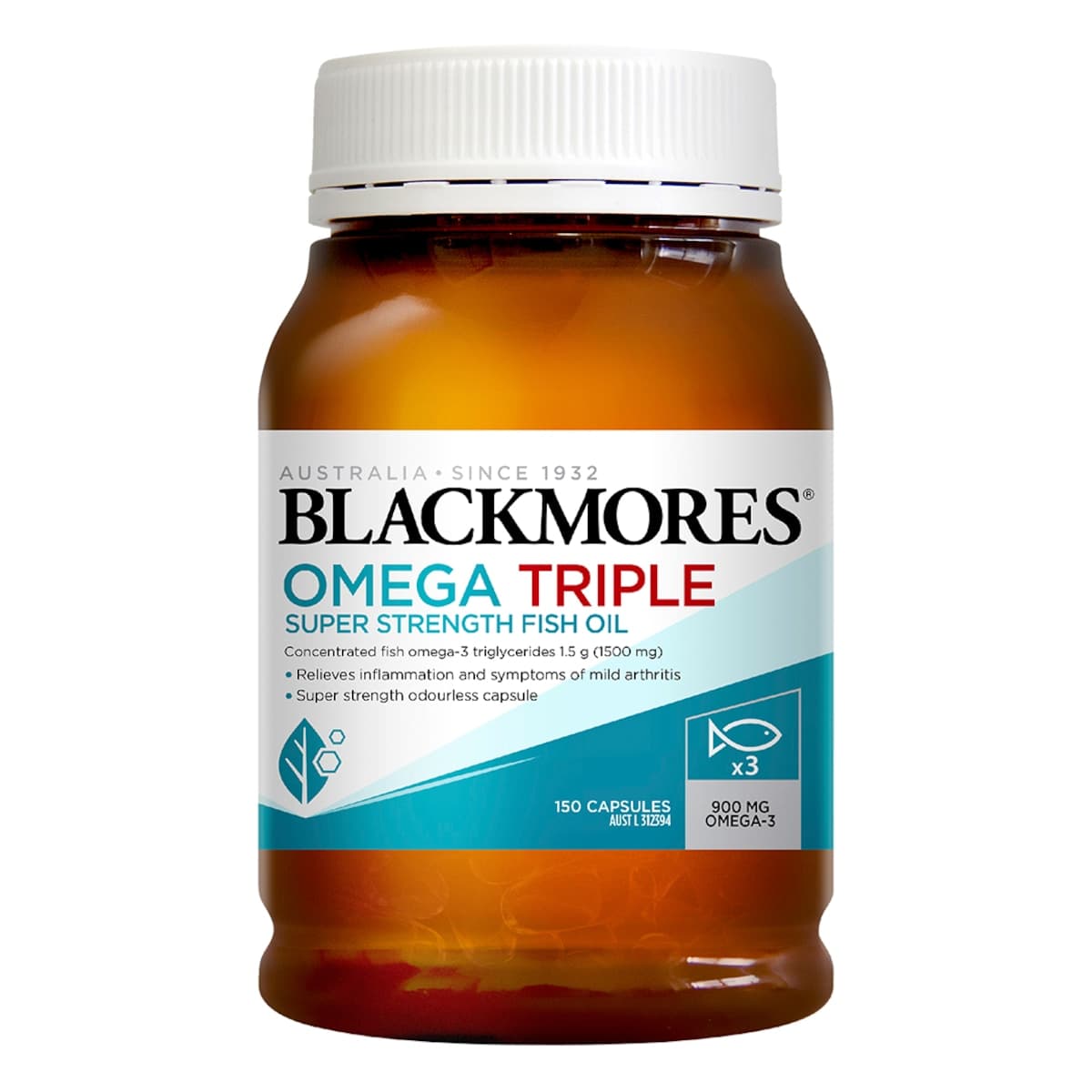 Thumbnail Blackmores Omega Triple Concentrated Fish Oil 150 Capsules