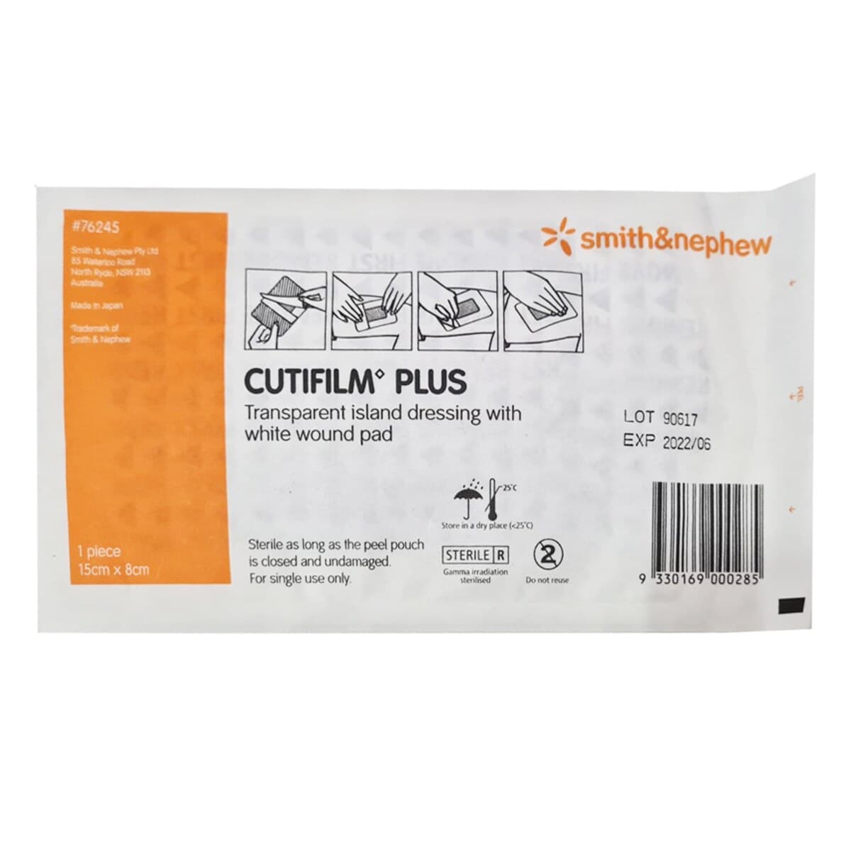 Cutifilm Plus Waterproof Dressing White 8Cm X 15Cm Single By Smith & Nephew