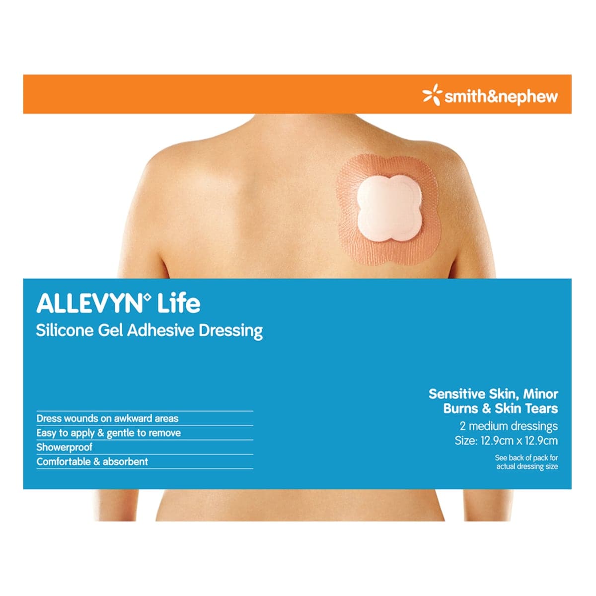 Allevyn Life Silicone Gel Adhesive Dressing 12.9 X 12.9Cm 2 Pack By Smith & Nephew