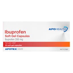 Apohealth Ibuprofen 200Mg 20 Soft Gel Capsules