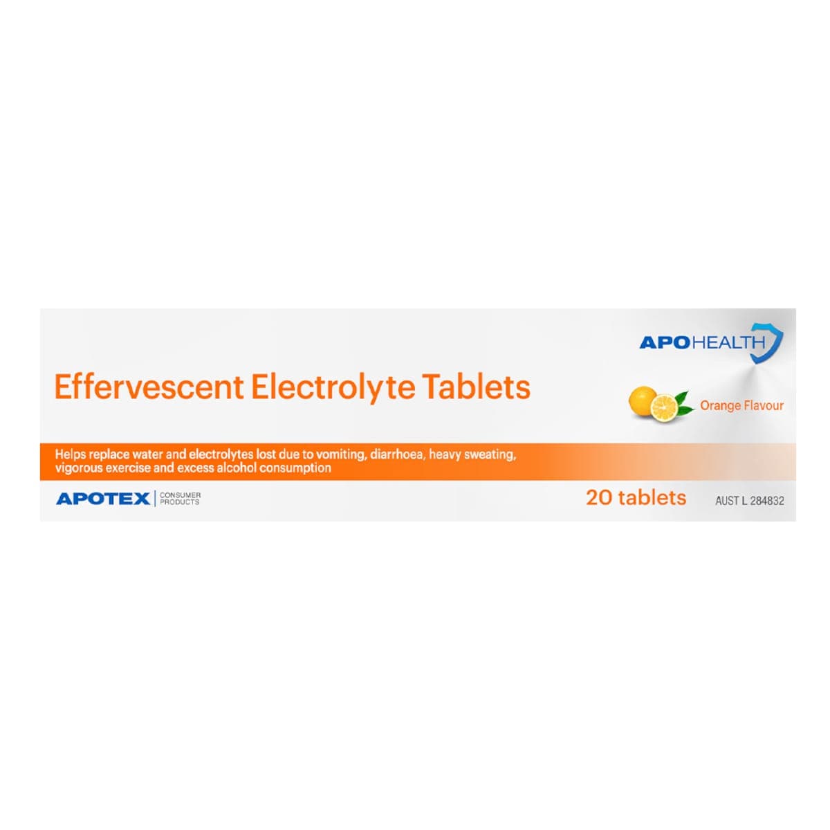 Apohealth Effervescent Electrolyte Tablets Orange 20 Tablets