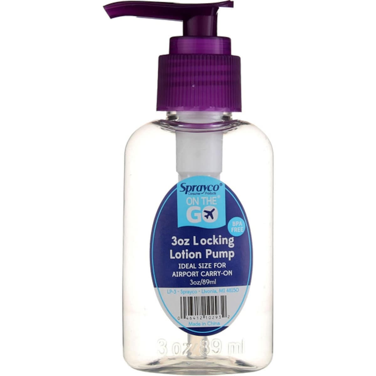 Sprayco Travel Locking Lotion Bottle Pump 89Ml