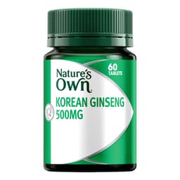 Natures Own Ginseng Korean 500Mg 60 Tablets