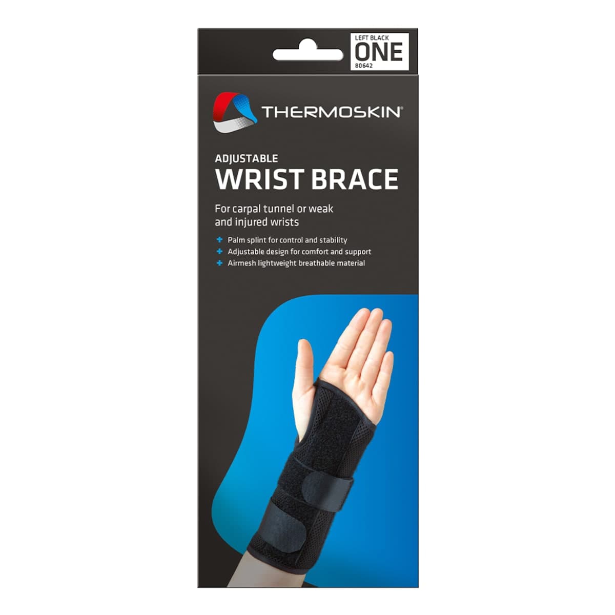 Thumbnail Thermoskin Adjustable Wrist Brace Left Hand One Size