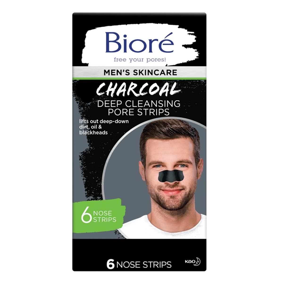 Biore Mens Charcoal Deep Cleansing Pore Strips 6 Pack