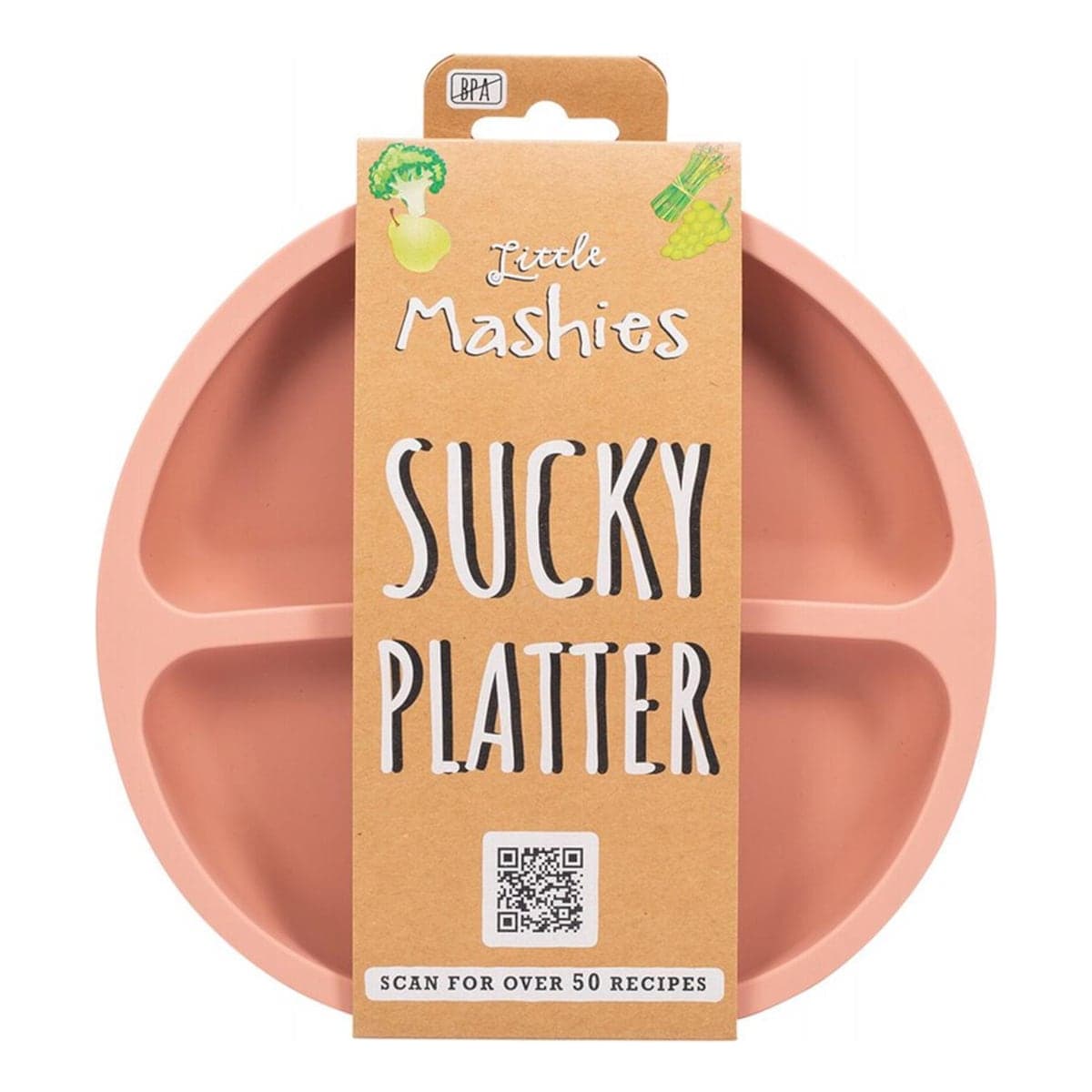 Little Mashies Silicone Sucky Platter Plate Blush Pink