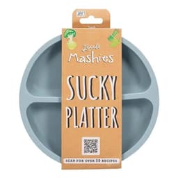 Little Mashies Silicone Sucky Platter Plate Dusty Blue