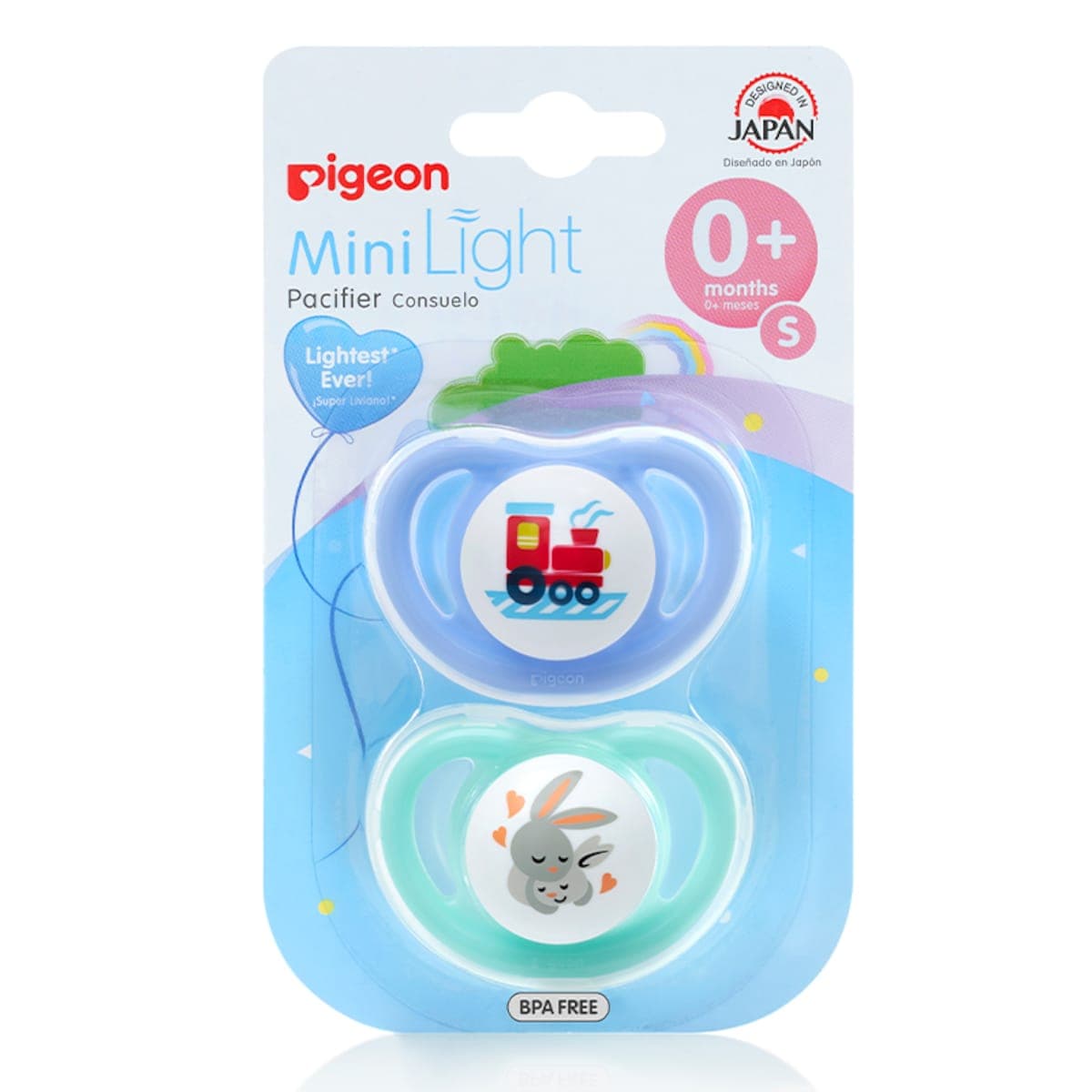 Pigeon Mini Light Pacifier Small (0+ Months) Twin Pack (Colours Selected At Random)