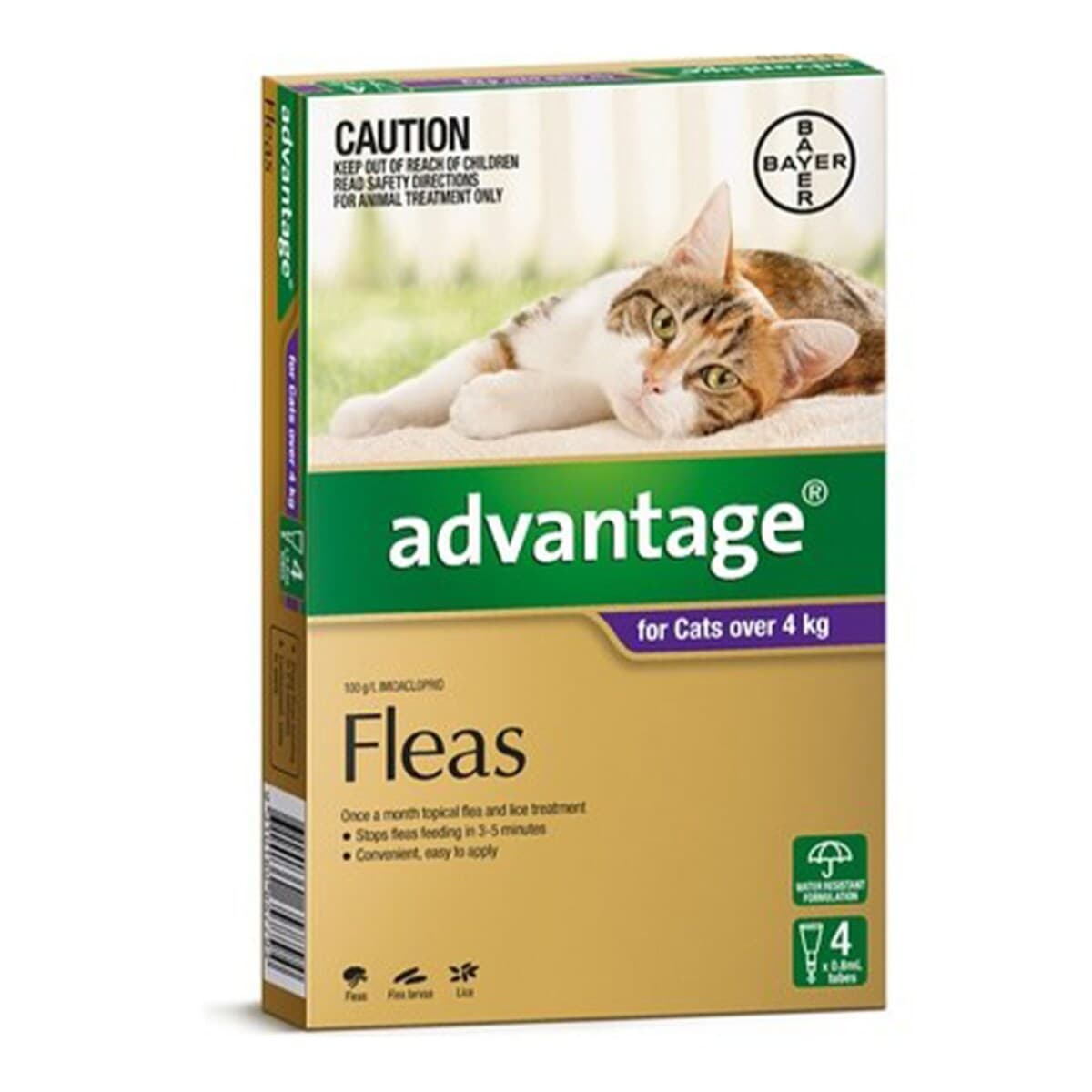 Advantage Cats Over 4Kg Large Purple 4 Pack