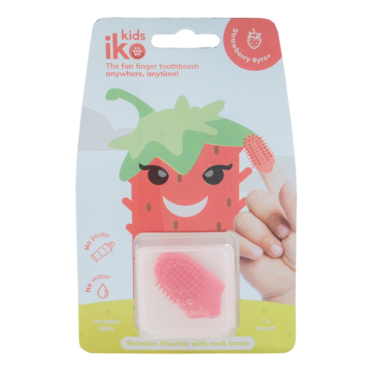 Iko Kids Finger Toothbrush Strawberry Single