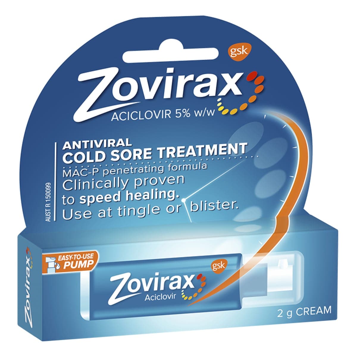 Zovirax Anti-Viral Cold Sore Cream Pump 2G