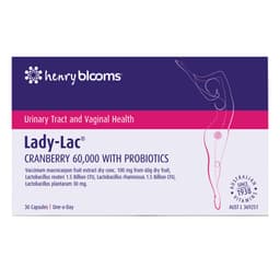 Henry Blooms Lady-Lac Cranberry 60000 With Probiotics 30 Capsules