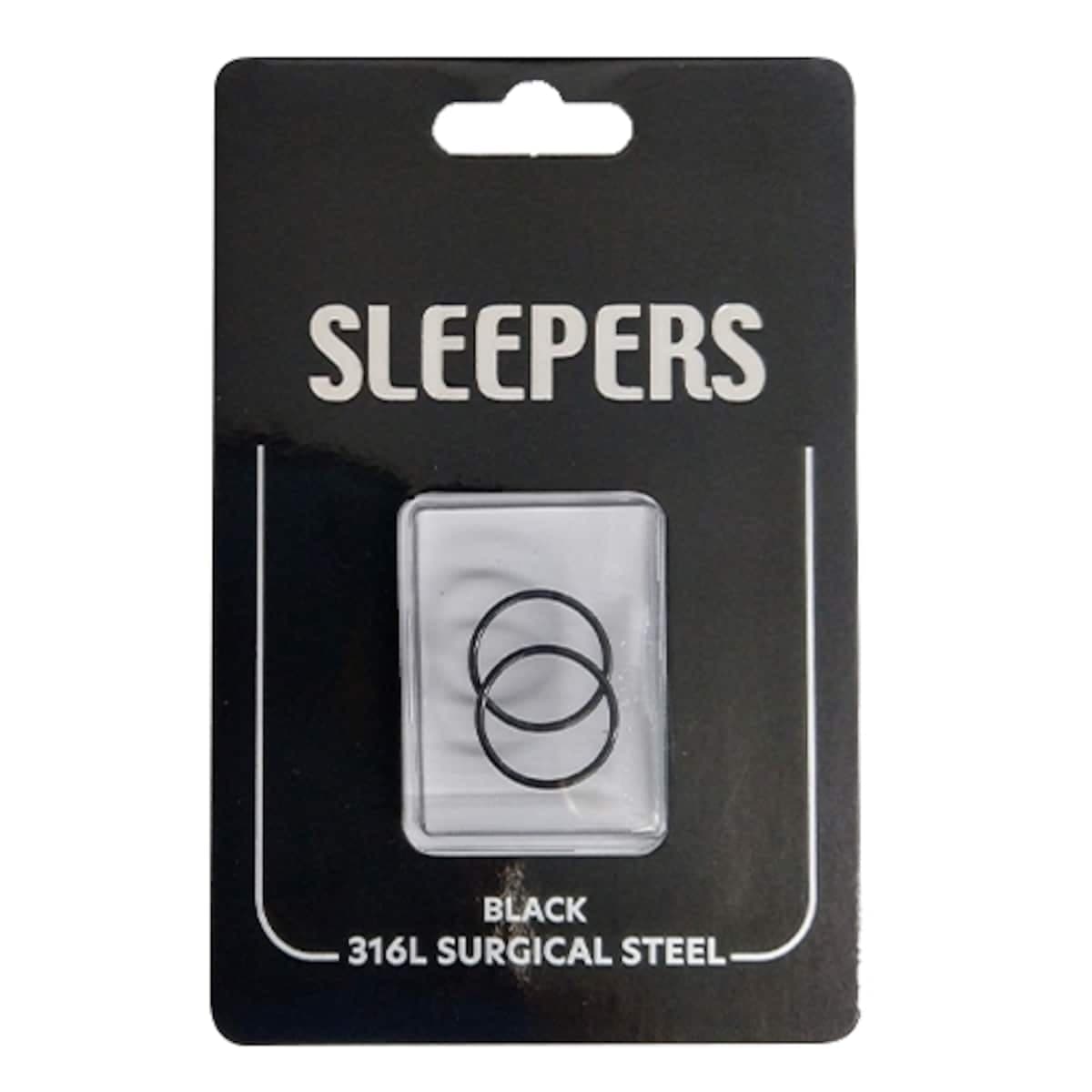 Studex Plain Medium 14Mm Sleeper Earring Black 1 Pair