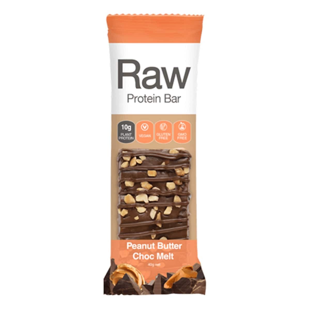 Amazonia Raw Protein Bar Peanut Butter Choc Melt 40G