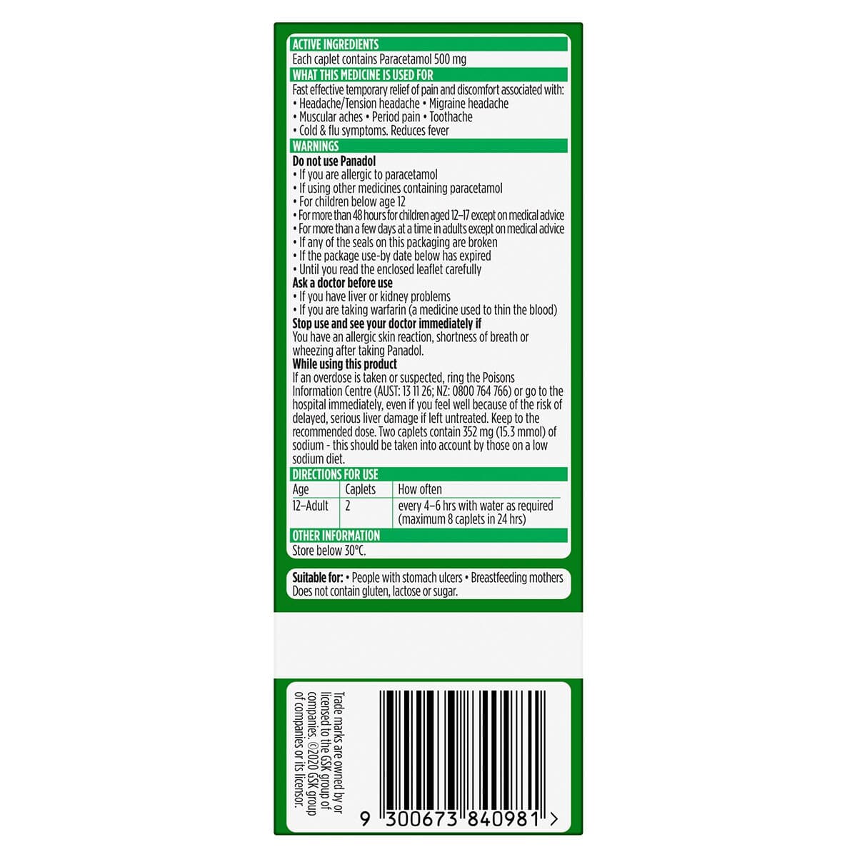 Thumbnail Panadol Rapid Fast Pain Relief 80 Caplets