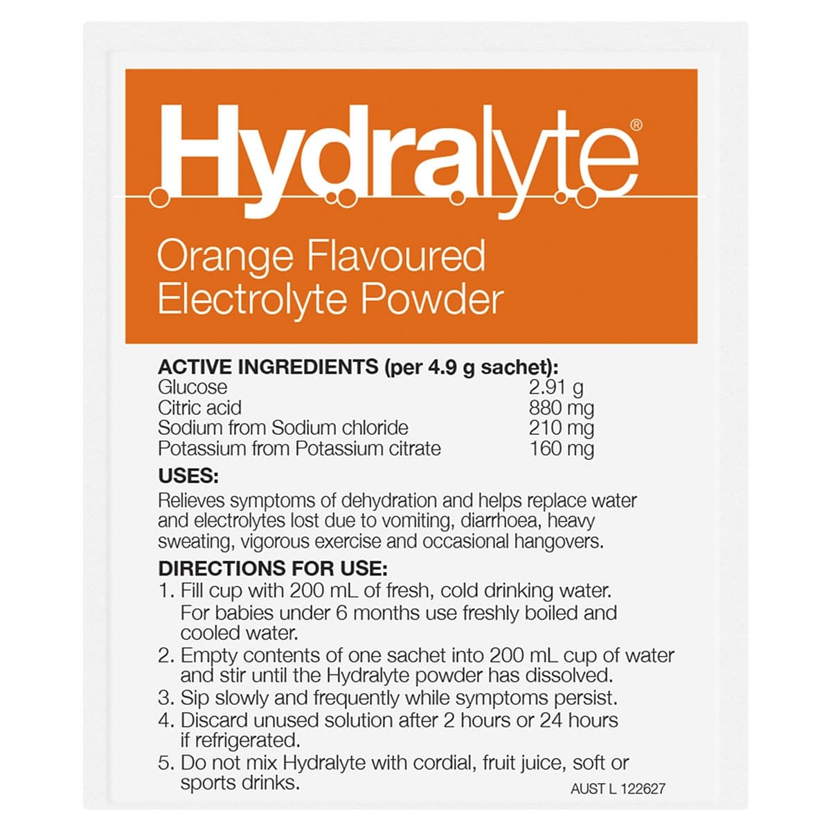 Thumbnail Hydralyte Electrolyte Powder Orange 10 Sachets