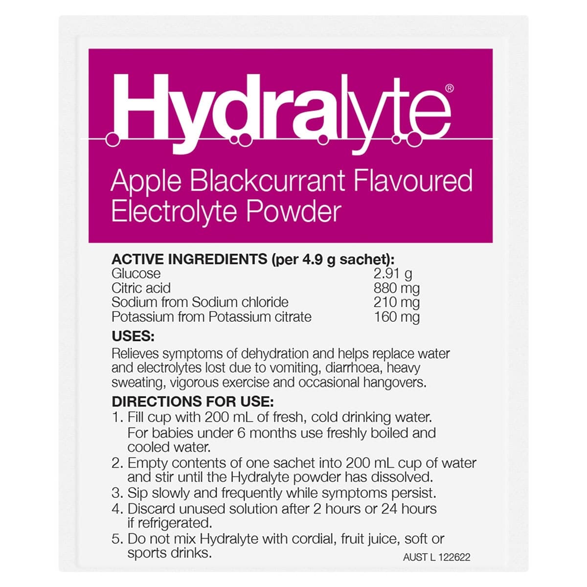 Thumbnail Hydralyte Electrolyte Powder Apple Blackcurrant 10 Sachets