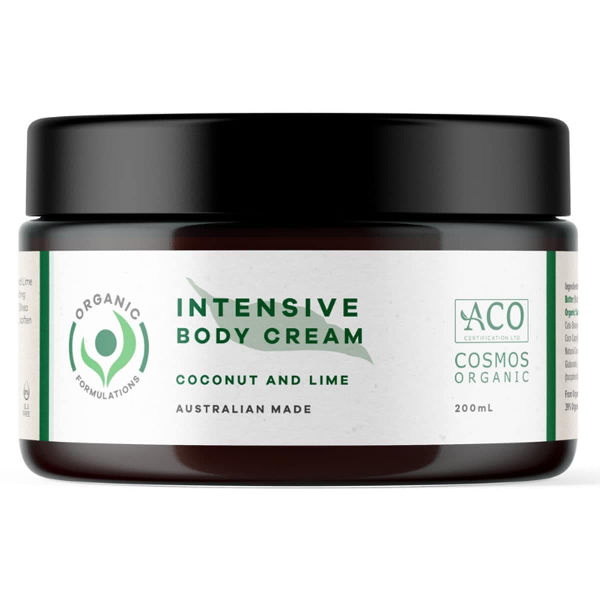 Organic Formulations Intensive Body Cream With Coconut & Lime 200Ml