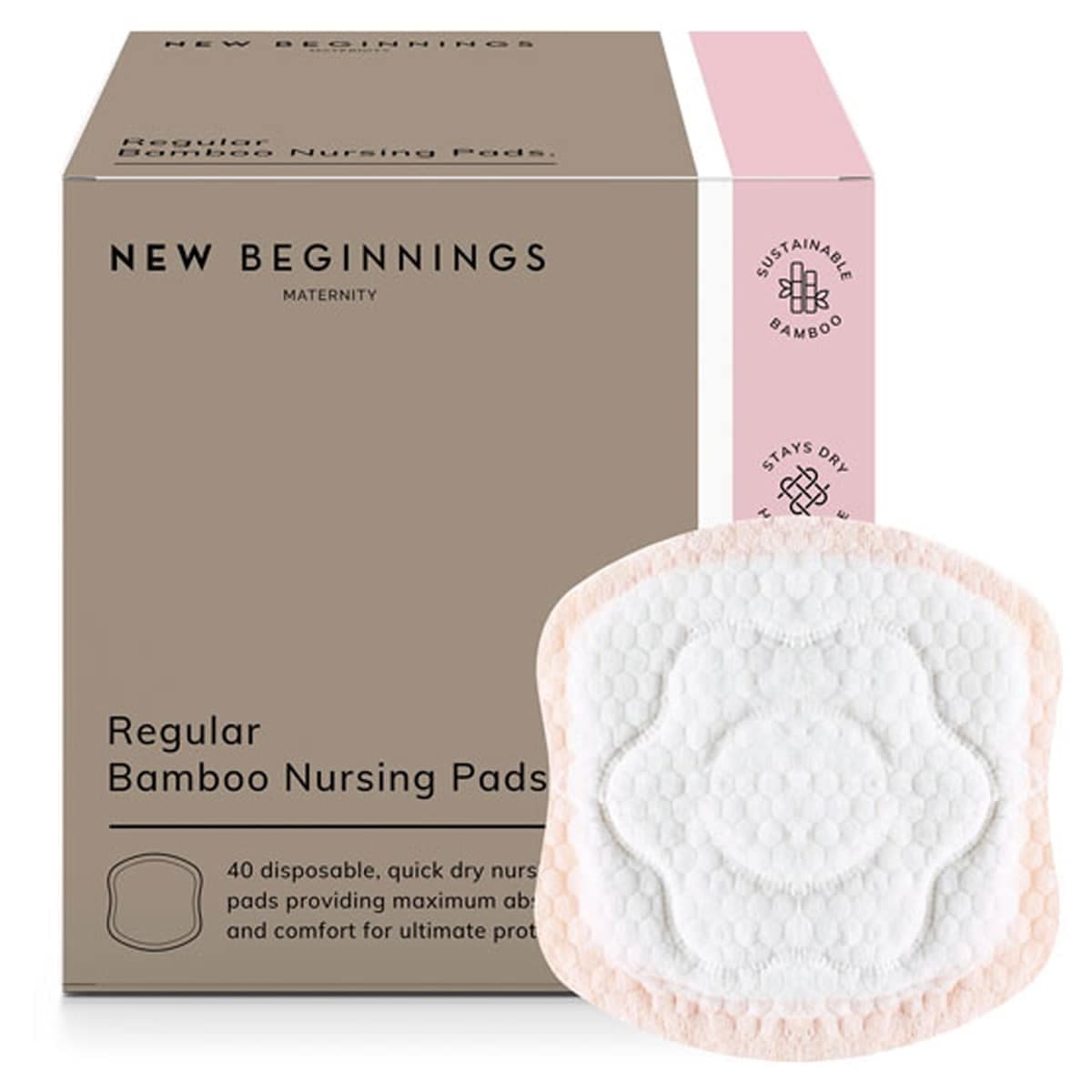 New Beginnings Regular Bamboo Nursing Pads 40 Pack