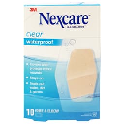 Nexcare Waterproof Clear Strips Large 60Mm X 88Mm 10 Pack