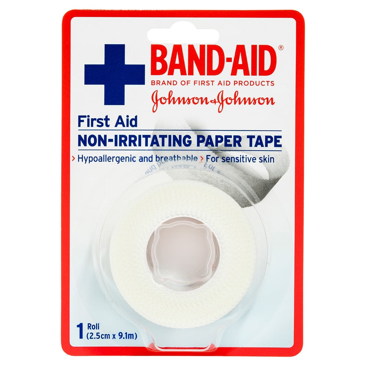 Band-Aid First Aid Non-Irritating Paper Tape 2.5Cm X 9.1M