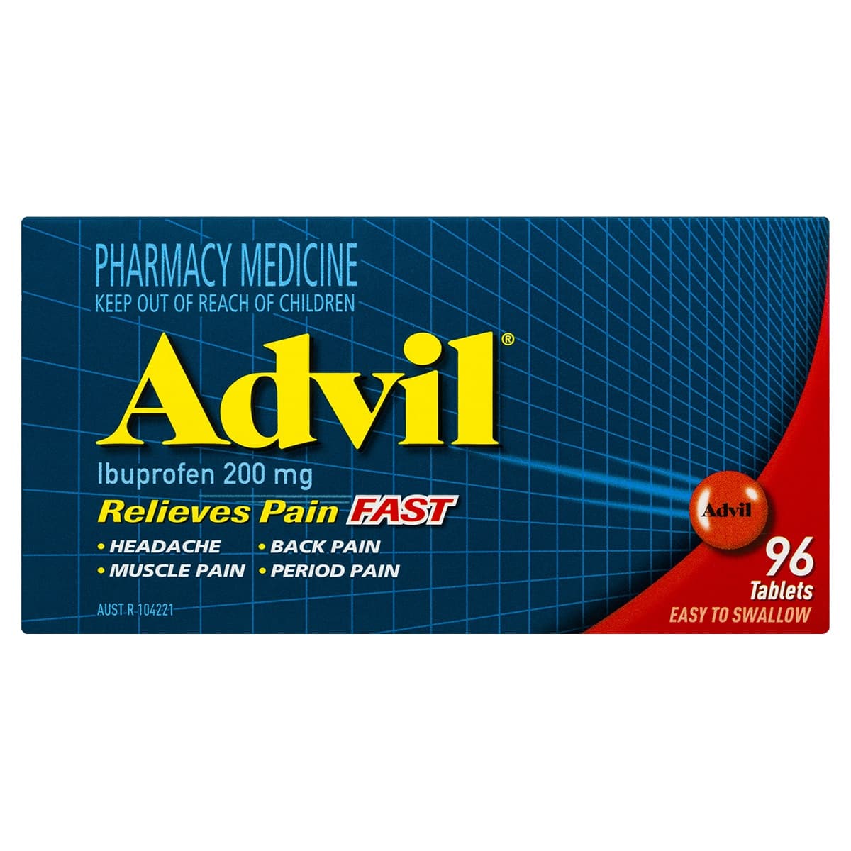 Advil Fast Pain Relief 96 Tablets