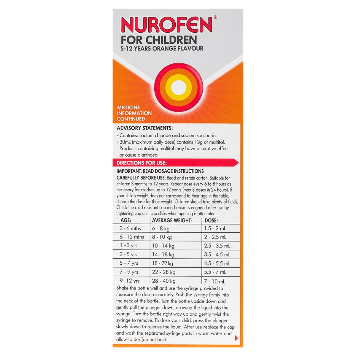 Thumbnail Nurofen for Children 5 - 12 Years Pain & Fever Relief Orange 200ml