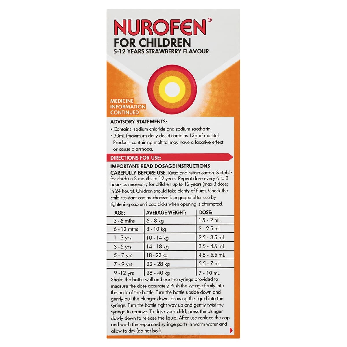 Thumbnail Nurofen for Children 5 - 12 Years Pain & Fever Relief Strawberry 100ml