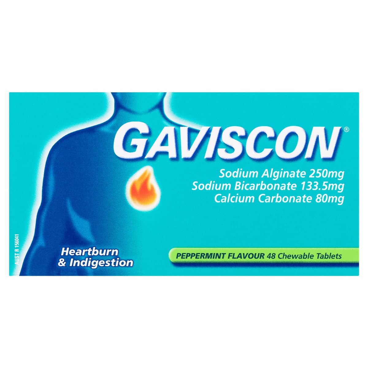 Gaviscon Heartburn & Indigestion Peppermint 48 Chewable Tablets