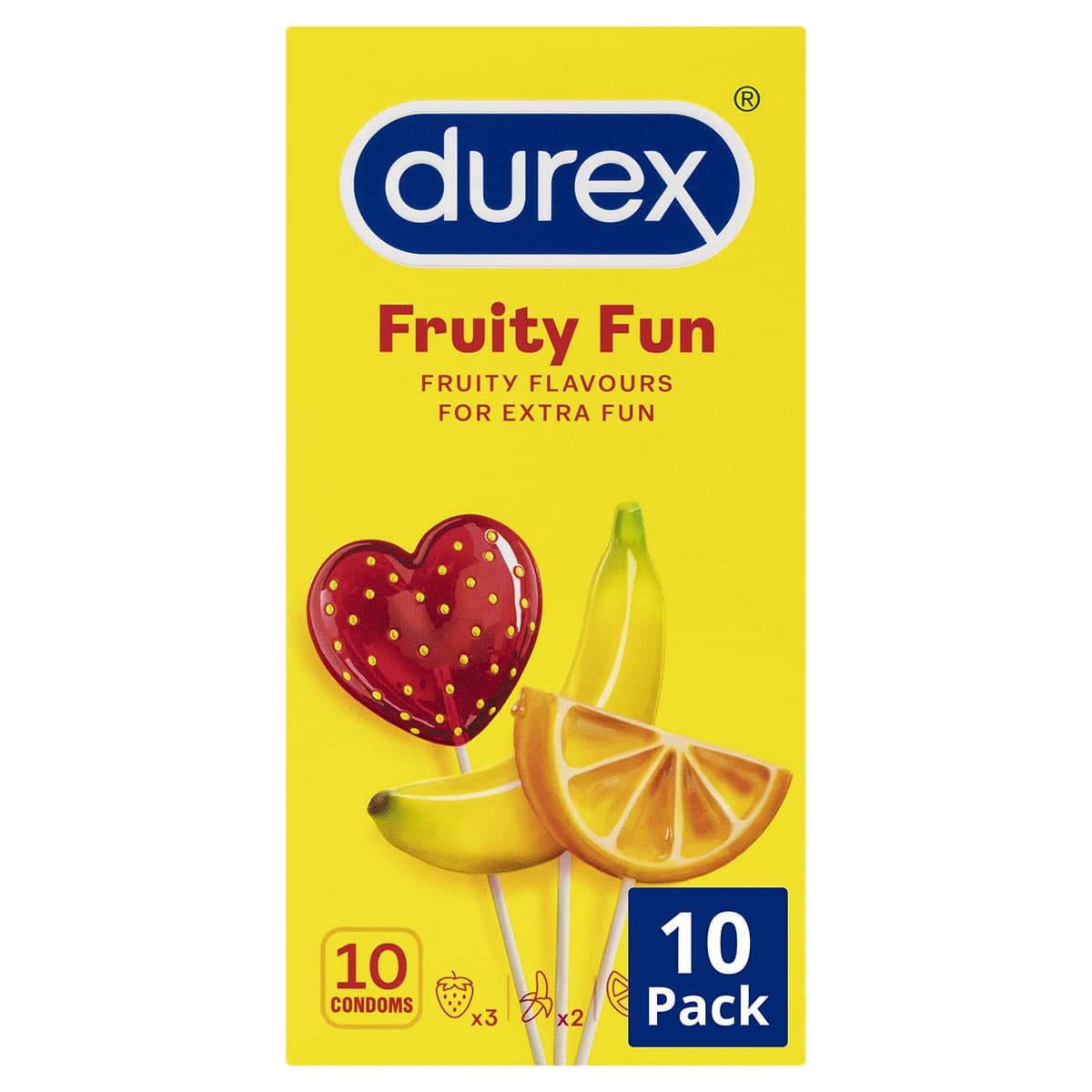 Durex Fruity Fun Flavoured Condoms 10 Pack