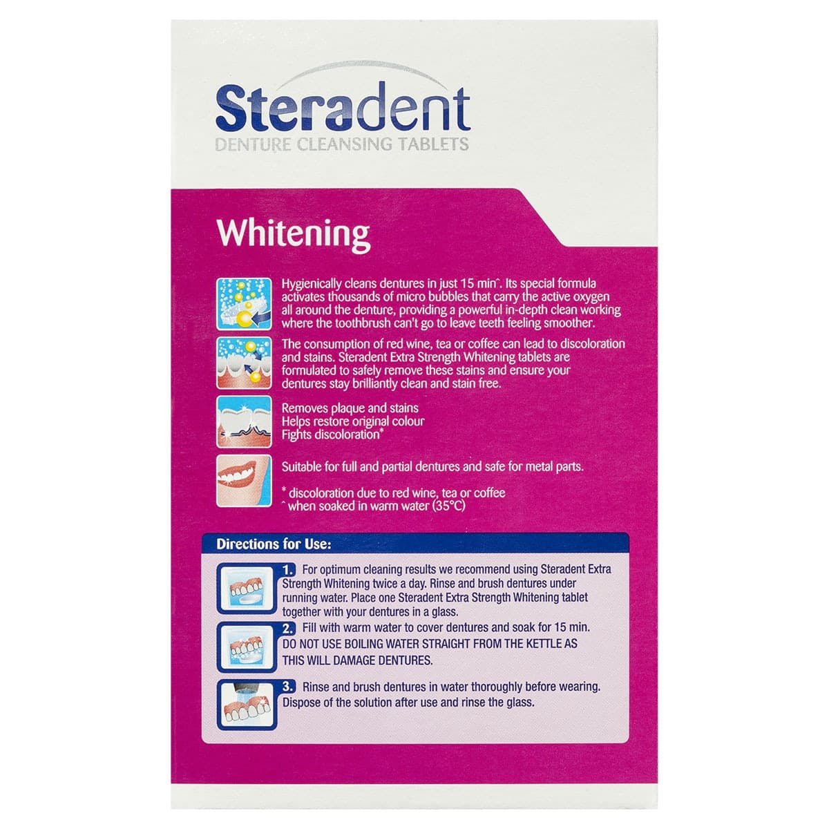 Thumbnail Steradent Extra Strength Denture Cleansing Tablets Whitening 30 Tablets