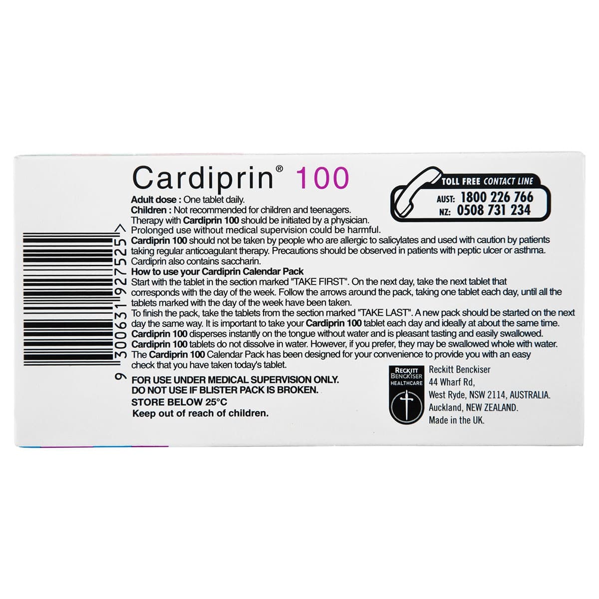 Thumbnail Cardiprin Low Dose Aspirin 180 Tablets