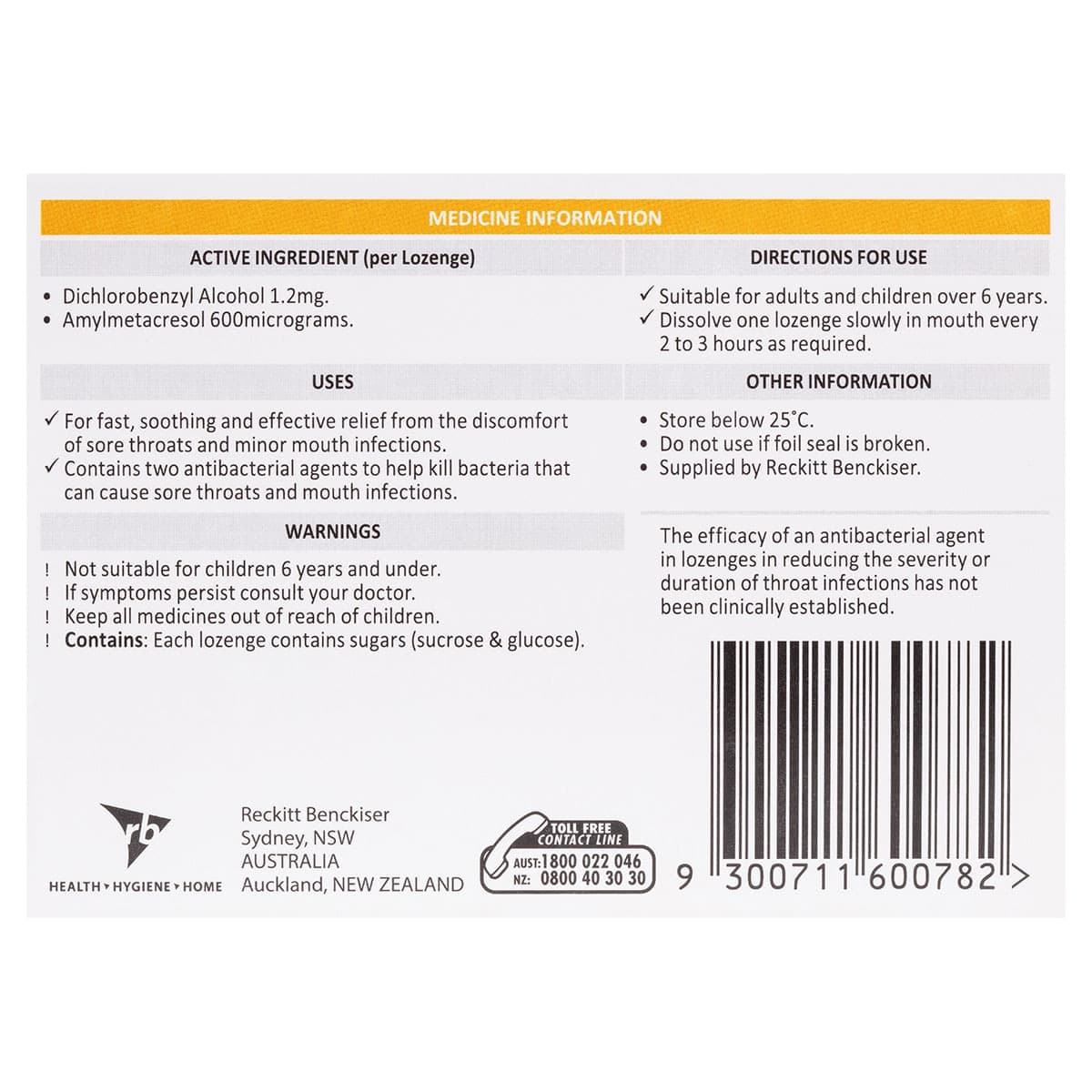 Thumbnail Strepsils Sore Throat Relief Honey & Lemon 48 Lozenges