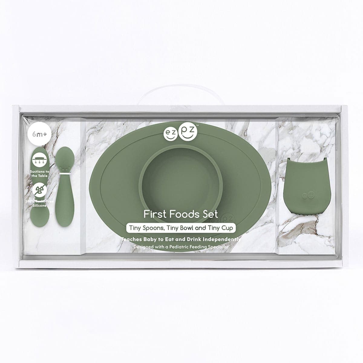 Ezpz Tiny First Foods Set Olive