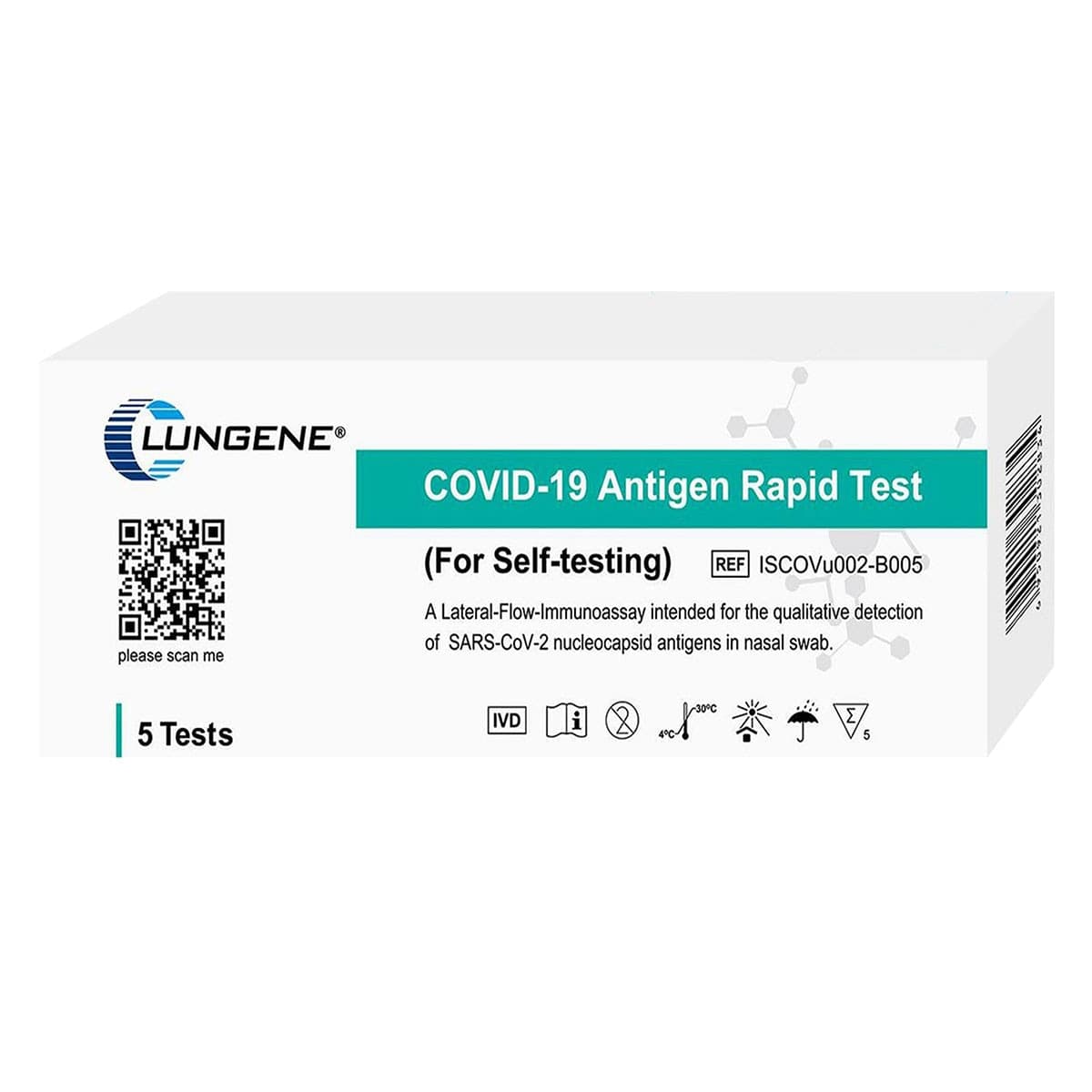 Rapid Antigen Test Kit Nasal 5 Pack By Clungene