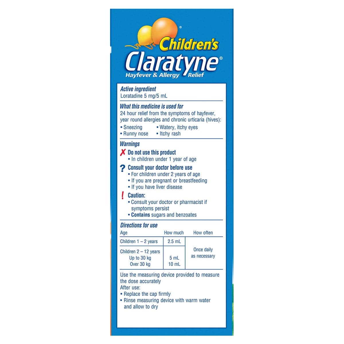 Thumbnail Claratyne Childrens Antihistamine Peach 150ml