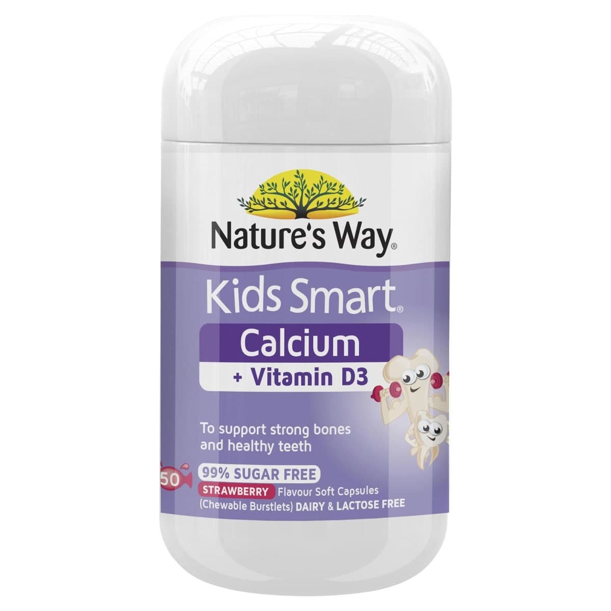 Natures Way Kids Smart Calcium + D3 50 Capsules