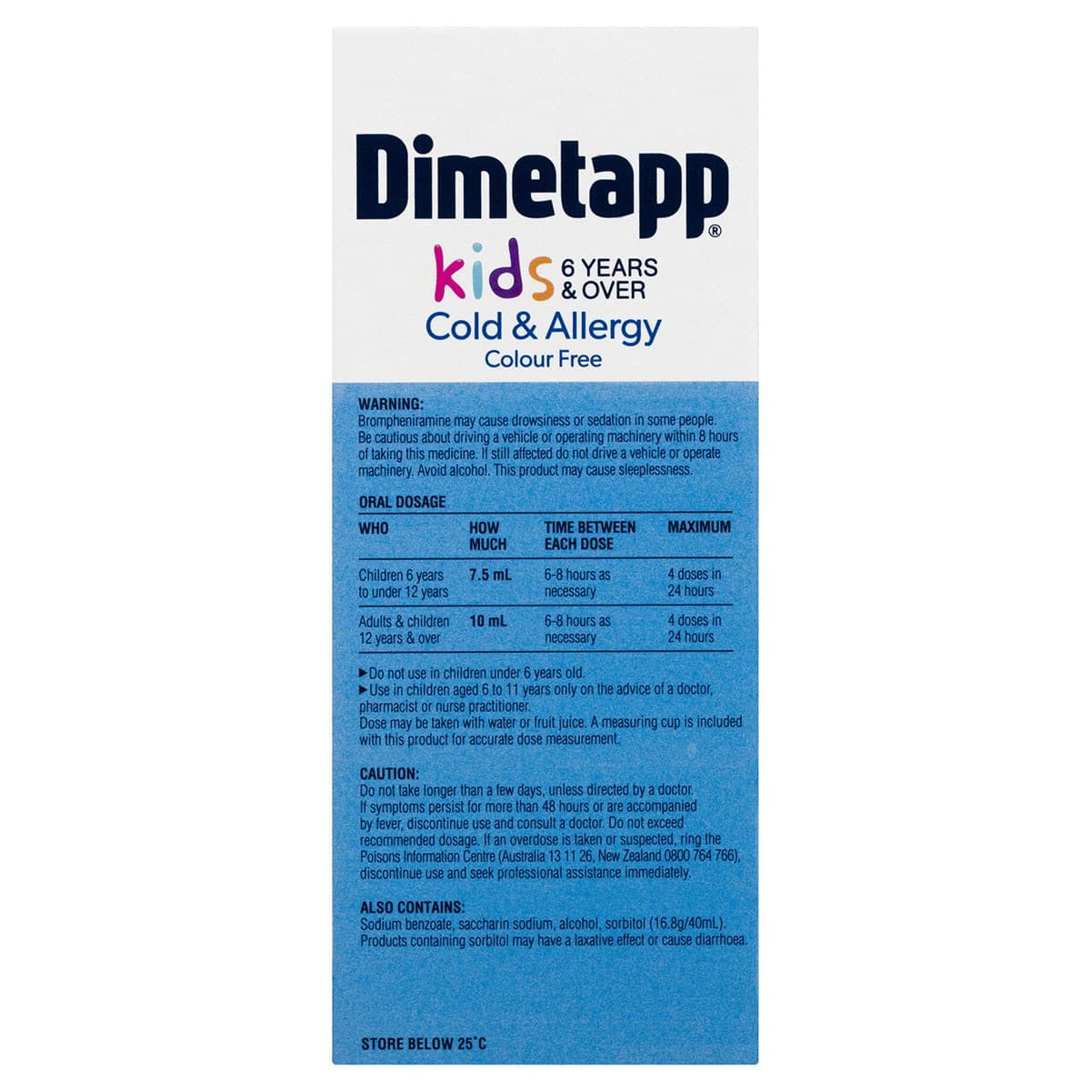 Thumbnail Dimetapp Kids 6+ Years Cold & Allergy Colour Free 200ml