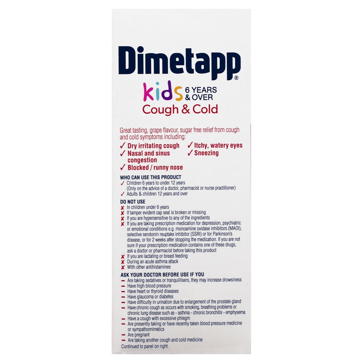 Thumbnail Dimetapp Kids 6+ Years Cough & Cold 200ml