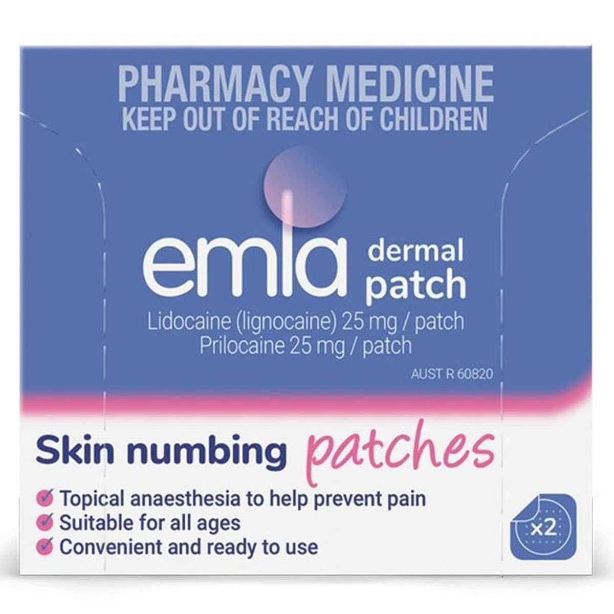 Emla Dermal Patch 2 Skin Numbing Patches