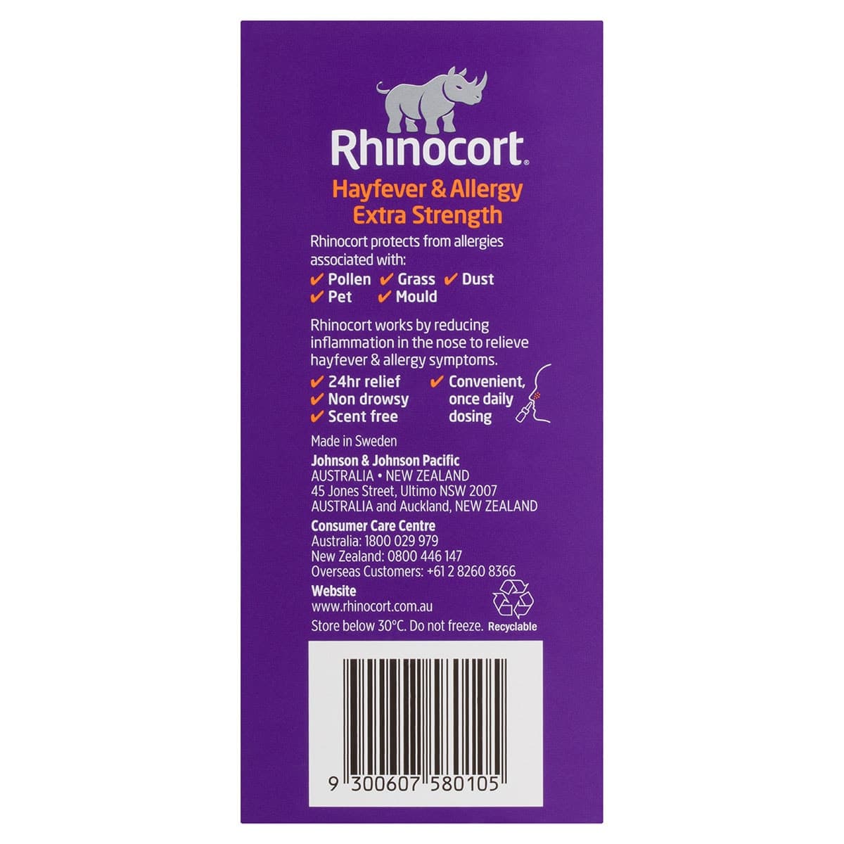 Thumbnail Rhinocort Hayfever & Allergy Extra Strength Nasal Spray 120 Sprays x 2 Pack