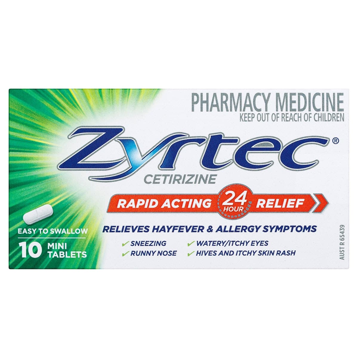 Zyrtec Allergy & Hayfever Relief Rapid Acting 10 Mini Tablets