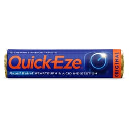 Quick-Eze Rapid Relief Original 12 Chewable Antacid Tablets